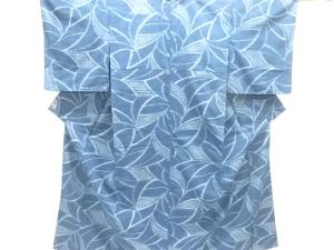 抽象模様織り出し手織り真綿紬着物